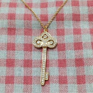 Tiffany & Co. Diamond Crown Key 18k Necklace